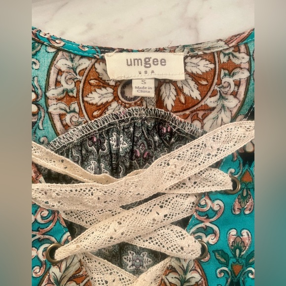 NEW Umgee Boho Lace Up Tunic Dress - Size Small - Picture 4 of 7